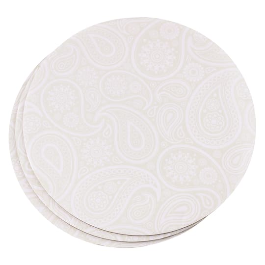 12 Packs: 3 ct. (36 total) 10" Silver Paisley Cake Boards by Celebrate It®